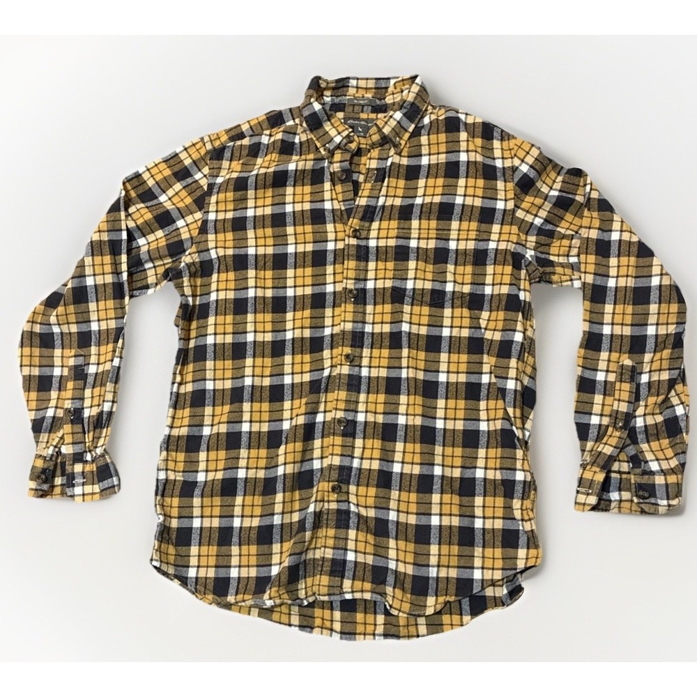 Eddie Bauer Mens Classic Fit Flannel Shirt / Sz M / Multicolored Check Cotton
